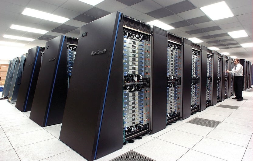 The Blue Gene/P supercomputer at Argonne National Lab is a typical example of HPC Hardware.